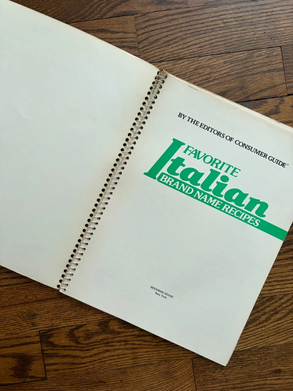 Vintage Favorite Italian Brand Name Recipes Spiral-Bound Cookbook
